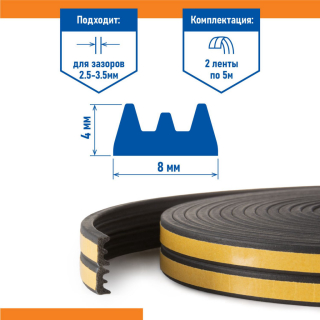 Уплотнитель д/дверей 36мм*1м мягк. профиль прозрачный 4WALLS