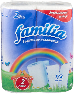 Полотенце бум. Familia 2-сл. 2шт