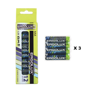 Батарейка щелочная ERGOLUX LR03 AAA 1.5В бл/12