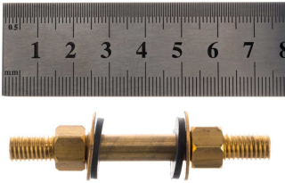 Шпилька латунная 8 мм с гайками для унитаза (2 шт.), MP
