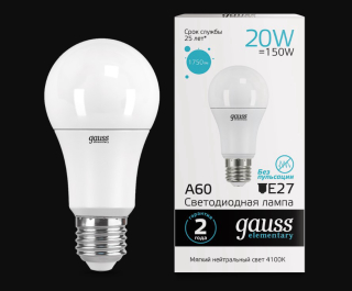 Лампа Gauss LED Elementary 20W E27 4100К шар