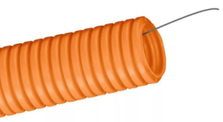 Труба гофрированная ПНД тяжелая с протяжкой 20ДКС  оранж