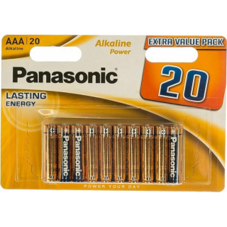 Батарейка щелочная PANASONIC LR03 (AAA) Alkaline Power 1.5В бл/20 (широкий)