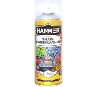 Эмаль универ. аэрозоль. Hammer  RAL9005 черный ГЛЯНЕЦ. 0,27кг/0,52л