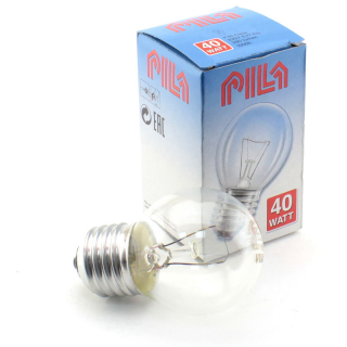 Лампа Pila P45 40W E27 CL шарик прозрачный