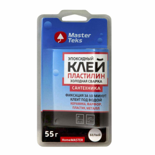 Клей-пластилин эпоксидный MasterTeks HomeMaster для сантехники Холодная сварка 55гр белый