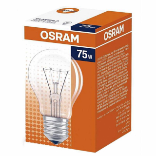Лампа Osram CLASSIC A CL 75W E-27 груша прозр. (ЛОН)