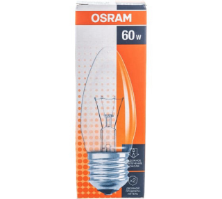 Лампа Osram CLASSIC В CL 60W E-27 свеча прозр. (ЛОН)