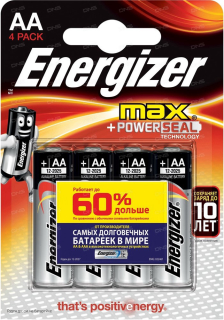 Батарейка ENERGIZER MAX (Power seal) AAA E92 4 шт LR03