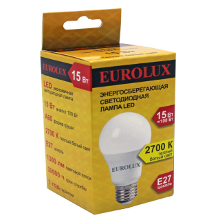 Лампа св/диод. Eurolux  LL-E-A60-11W-230-2.7K-E27 груша 76/2/15
