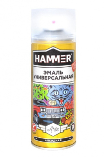 Эмаль универ. аэрозоль. Hammer  RAL9005 черный МАТОВАЯ. 0,27кг/0,52л