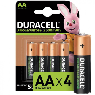 Аккумулятор Duracell HR6-4BL 2400mAh/2500mAh предзаряженные (4/40/15000)