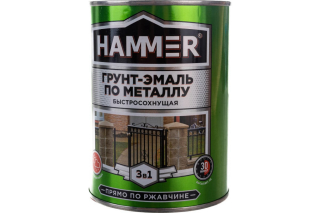 Грунт-эмаль по металлу HAMMER красный (0,9кг)