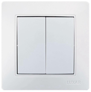 Выключатель LUXAR Novo с/у 2-кл. белый 250В 10А (02.011.01)