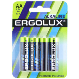 Батарейка щелочная ERGOLUX LR6 AA 1.5В бл/4