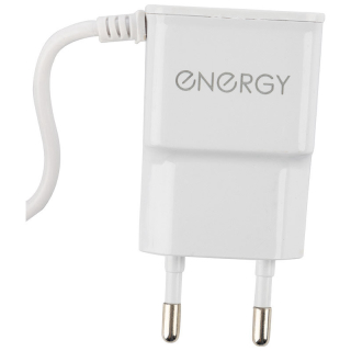 Зарядное устройство сетевое Energy ET-13 с кабелем micro-USB, 1А, цвет - белый
