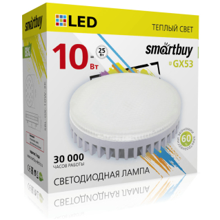 Лампа св/диод. LEDSmartbuy-GX53-10W/3000K мат.стекло