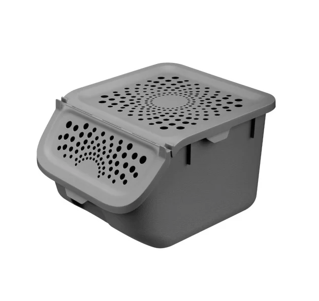 Контейнер для овощей 7,8л 275*240*175мм серый пластик Phibo 434293011
