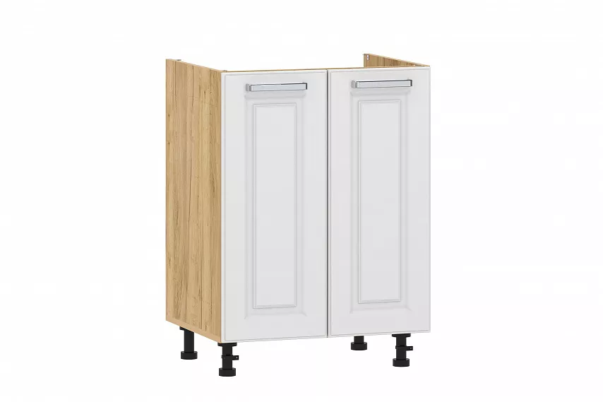 Тумба под мойку "Вокс" 100.04 600 (Меренга, Дуб Крафт Золотой) без столешницы