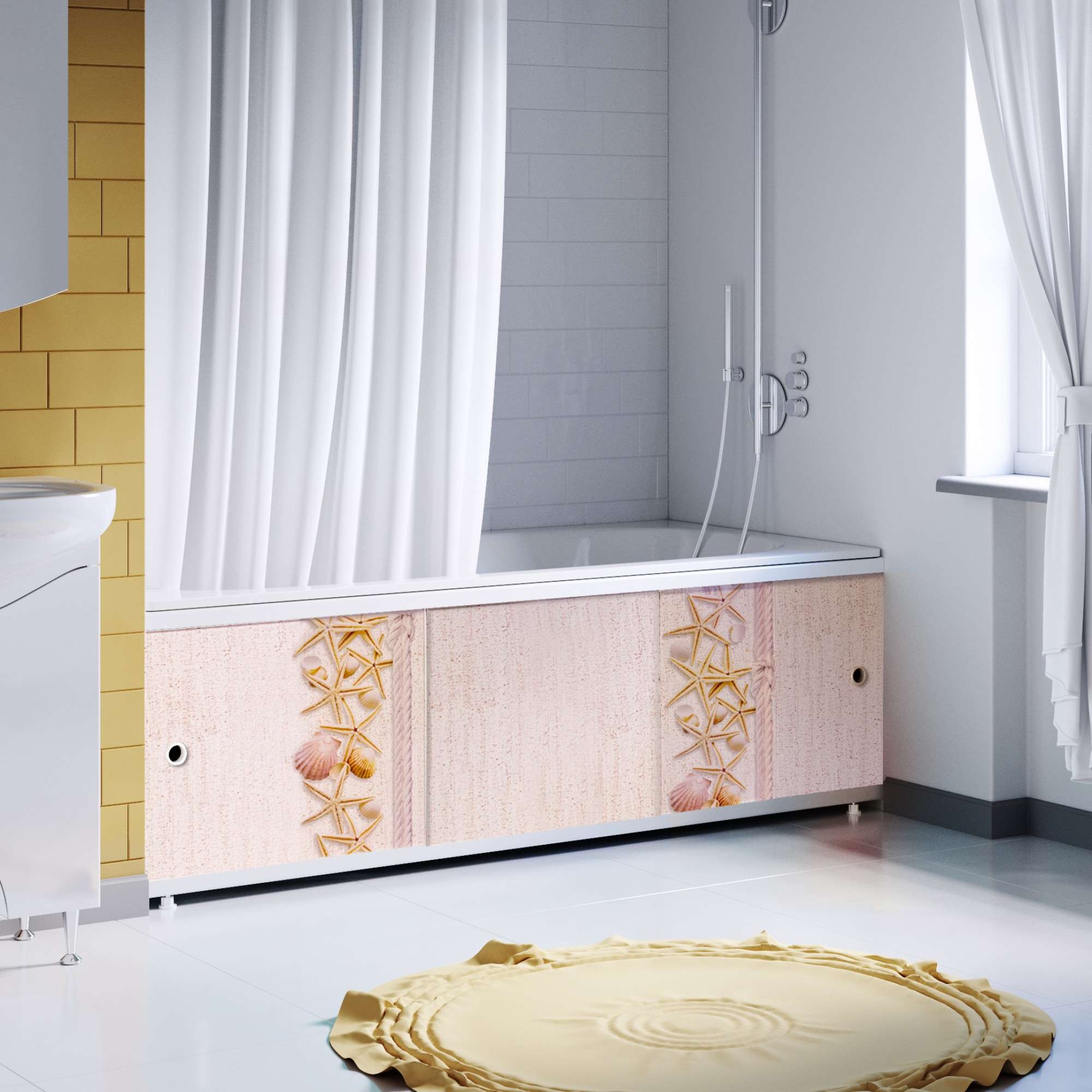 Экран под ванну Оптима Decor - 036 Морские ракушки 1,50м