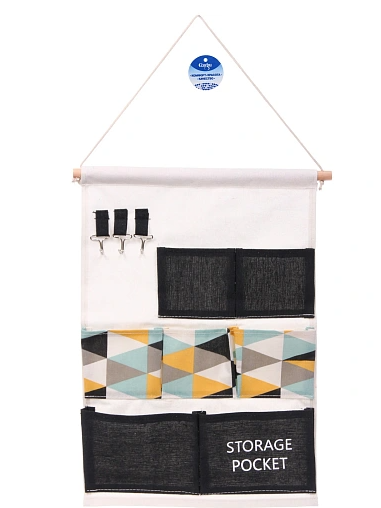 Карман настенный подвесной 7отделений "ИДЕЯДОМА", принт черный, 35*50см 628-093