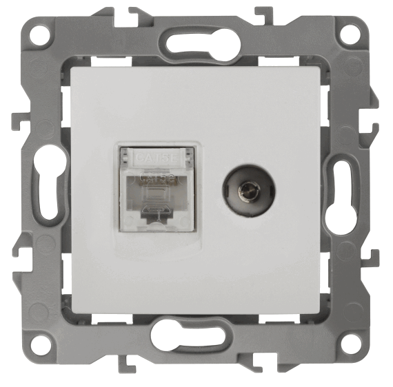 *Розетка информац. эл/ус ЭРА RJ45+TV 12-3110-01