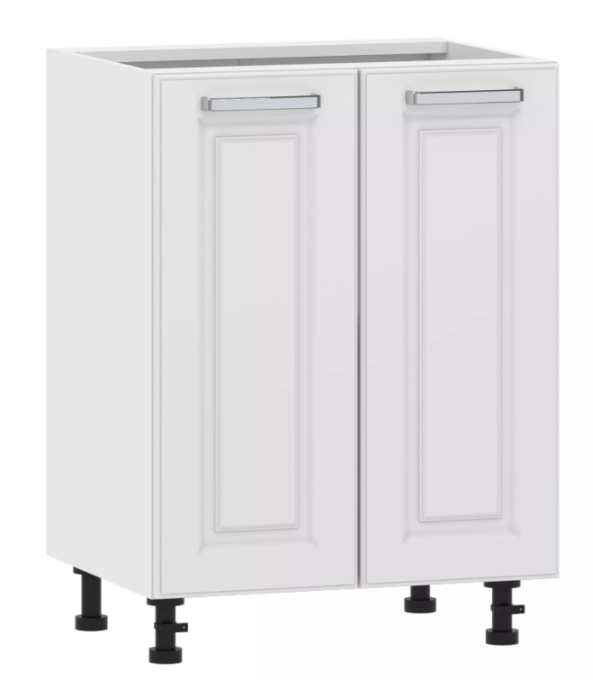 Тумба кухонная со столеш. 100.02 600 "Вокс" Меренга, Белый 2 двери 100.02 600