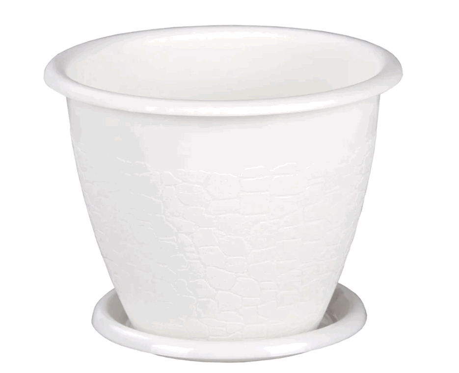 Горшок Розалия 1,2л с под. БЕЛЫЙ М-1424 (25)