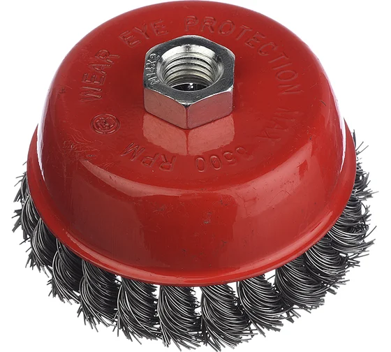 Щетка д/УШМ 100мм М14 крученая жесткая  12200-100