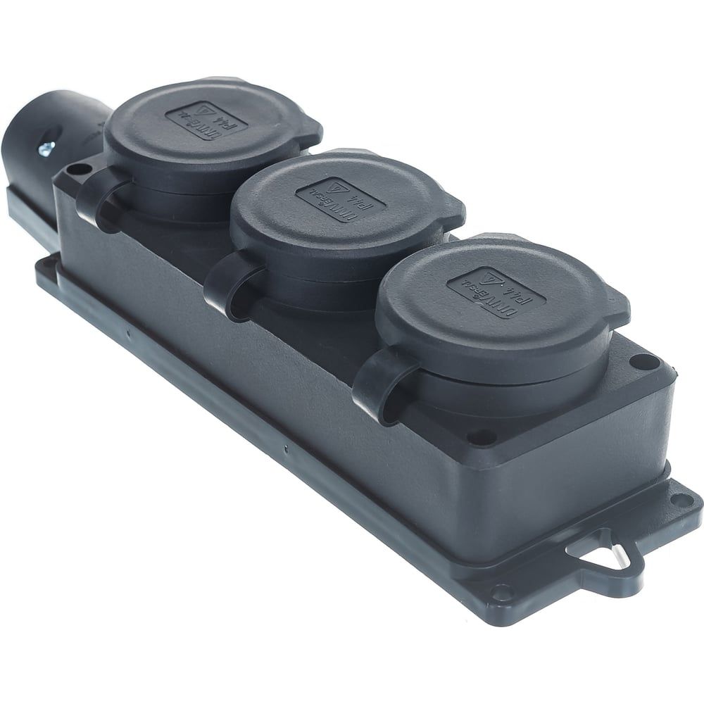 Колодка UNIVersal 3-х мест. 1ф с заглуш. компакт каучук