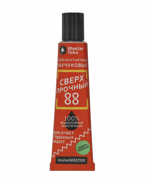 Клей контакт.каучук. MasterTeks HomeMaster 88 сверхпроч. 40мл светло-зеленый