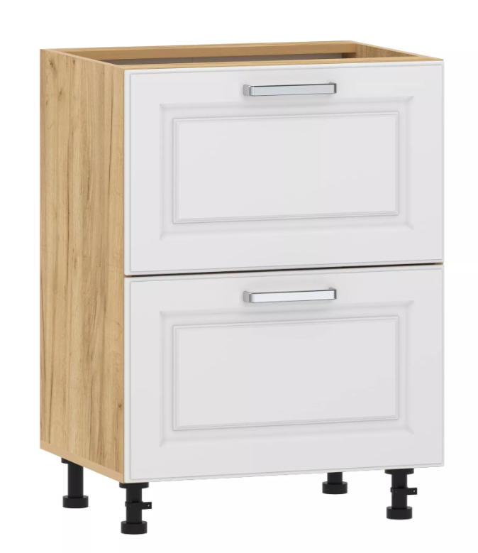 Тумба кухонная "Вокс" 100.05 600 (Меренга, Дуб Крафт Золотой) без столешницы