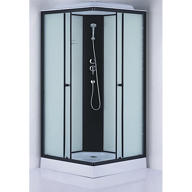 Кабина душ. ALT-8090Q (90*90*215) низ.поддон, перед.мат.стекла, зад.бел.стекла