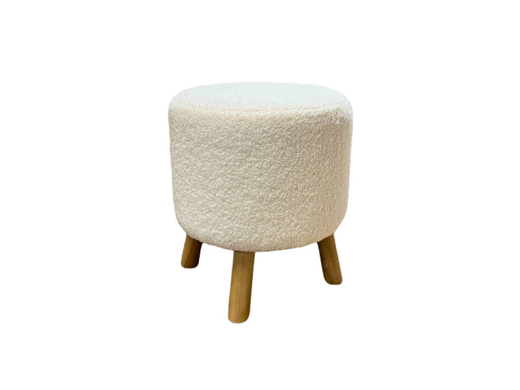 Пуф Круглый Барашек на ножках / белый