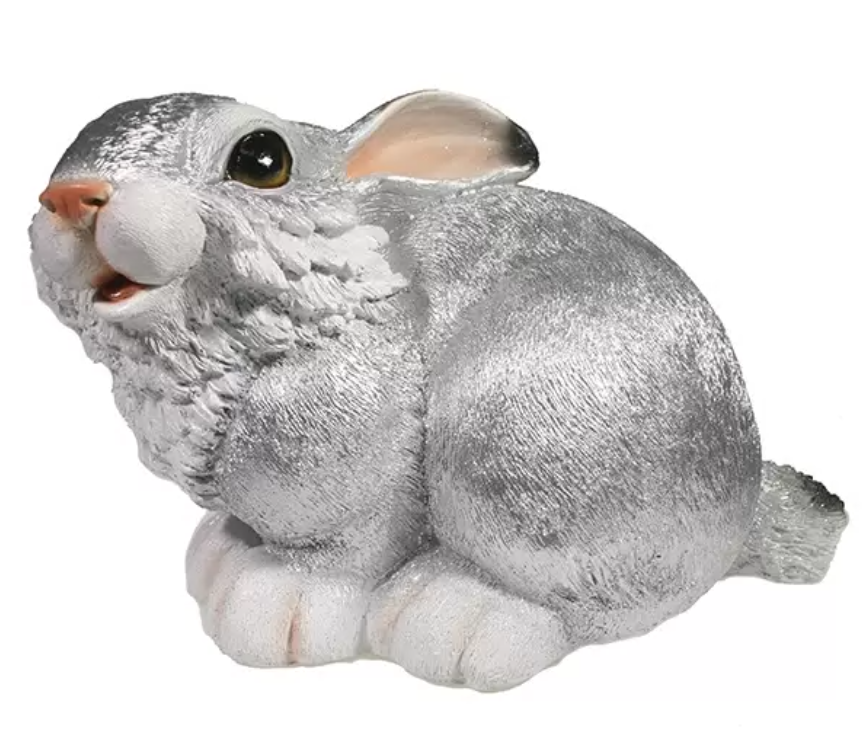 Фигурка декор. "Заяц" (серебро) 30*18*20см