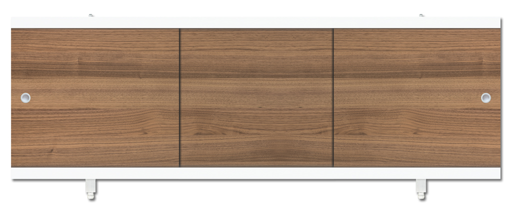 Экран цельный под ванну 1,50 Монолит Орех темный пластик. рама (Метакам)