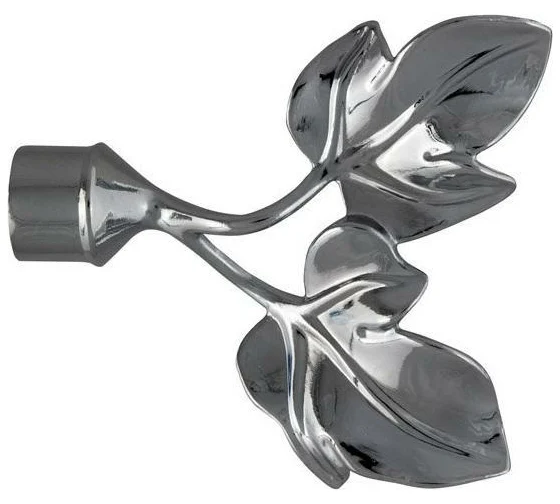 ***Наконечник 16мм ковка люкс Черный никель Листья (2шт)