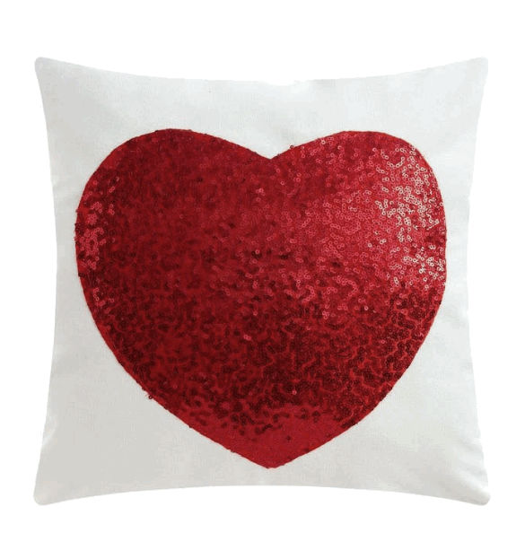 Чехол на подушку Этель "Сердце" цв. красный,40*40 см, велюр 3919676