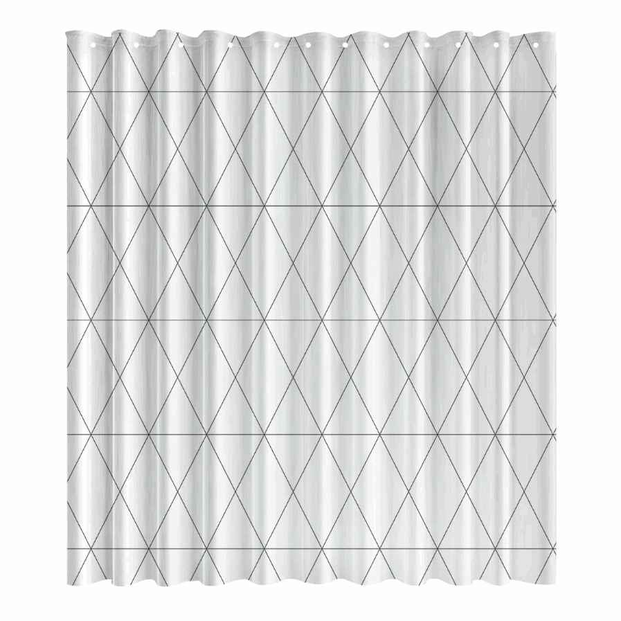 Штора для ванной с принтом "Black geometry", 180*180см 77049