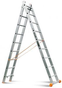 Лестница двухсекционная универ.алюмин.Высота H168/252  6ступ.,5.3кг L206