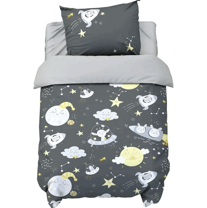 КПБ Крошка Я "Полет в космос" 112*143 см, 60*120+20 см, 40*60 см, 100% хлопок   9694306