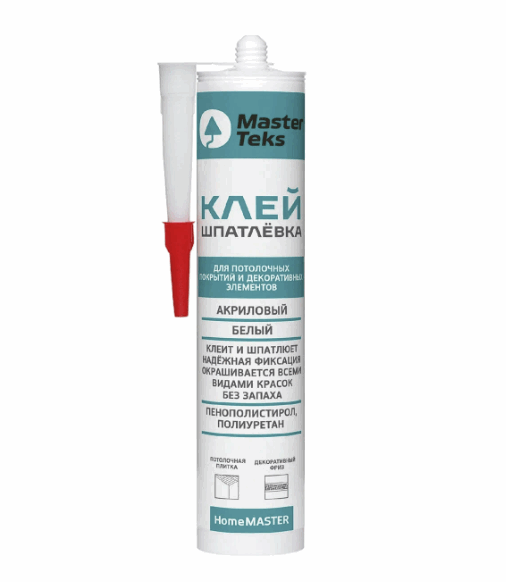 Клей-шпатл. MasterTeks HomeMaster акрил. д/потол.покр. и декор.элемен. 400г белый (туба)