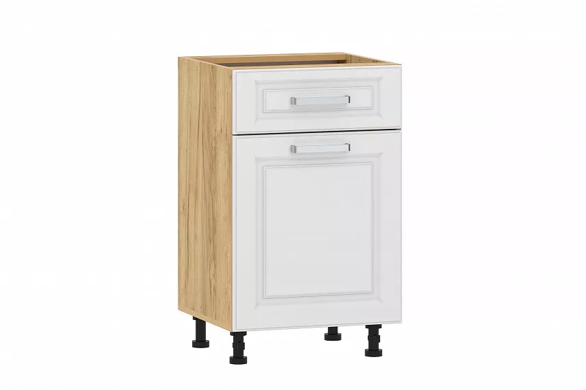 Тумба кухонная "Вокс" 100.08 500 (Меренга, Дуб Крафт Золотой) без столешницы