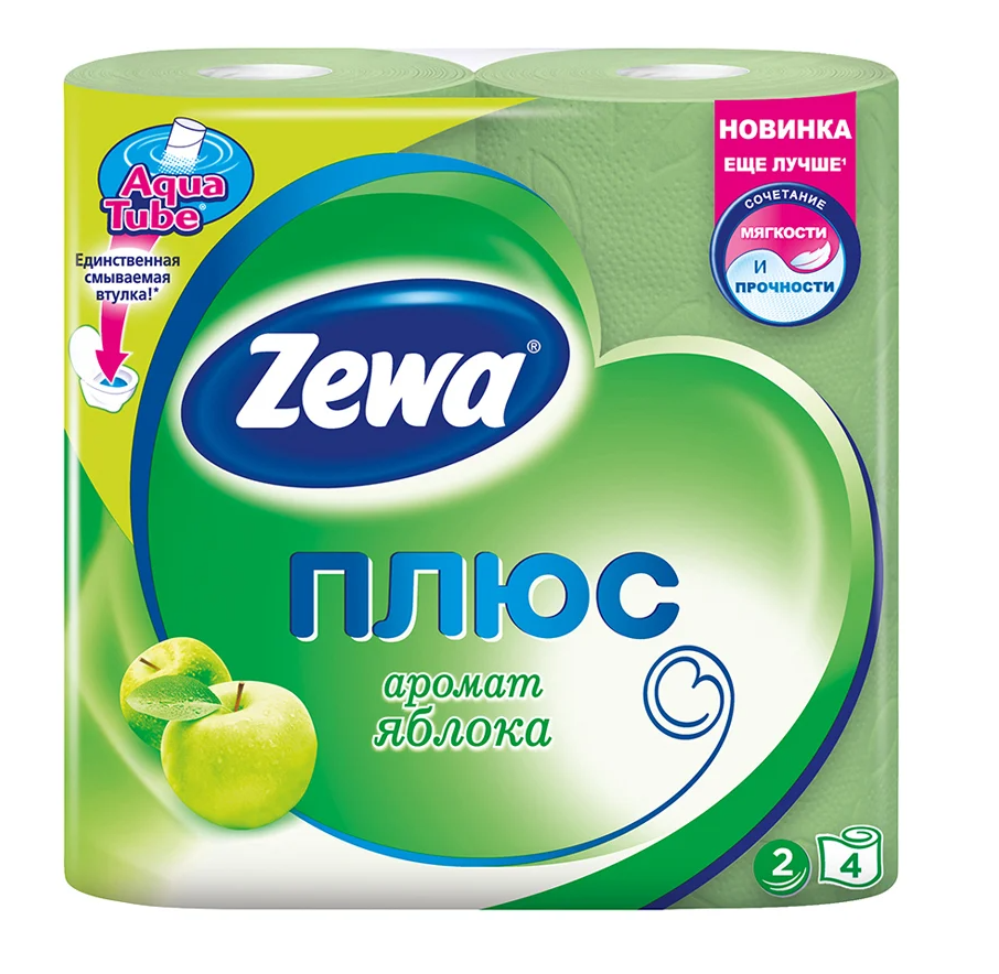 Туалетная бумага ЗЕВА Plus 2-х сл. Яблоко (4рул)