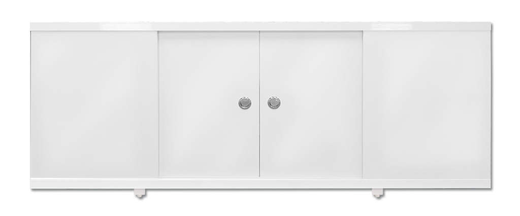 Экран цельный под ванну 1,70 Монолит Белый пластик. рама (Метакам)