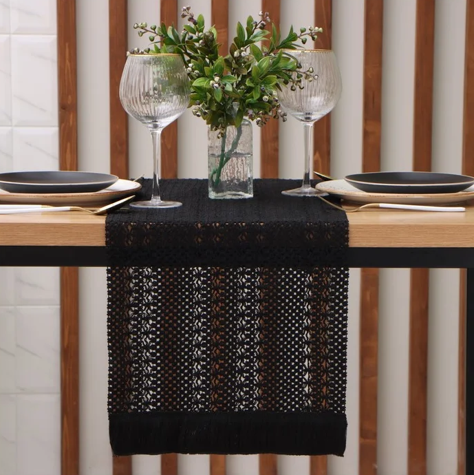 Дорожка Этель 30*180 см 50% хл 50% п/э черный 10086105