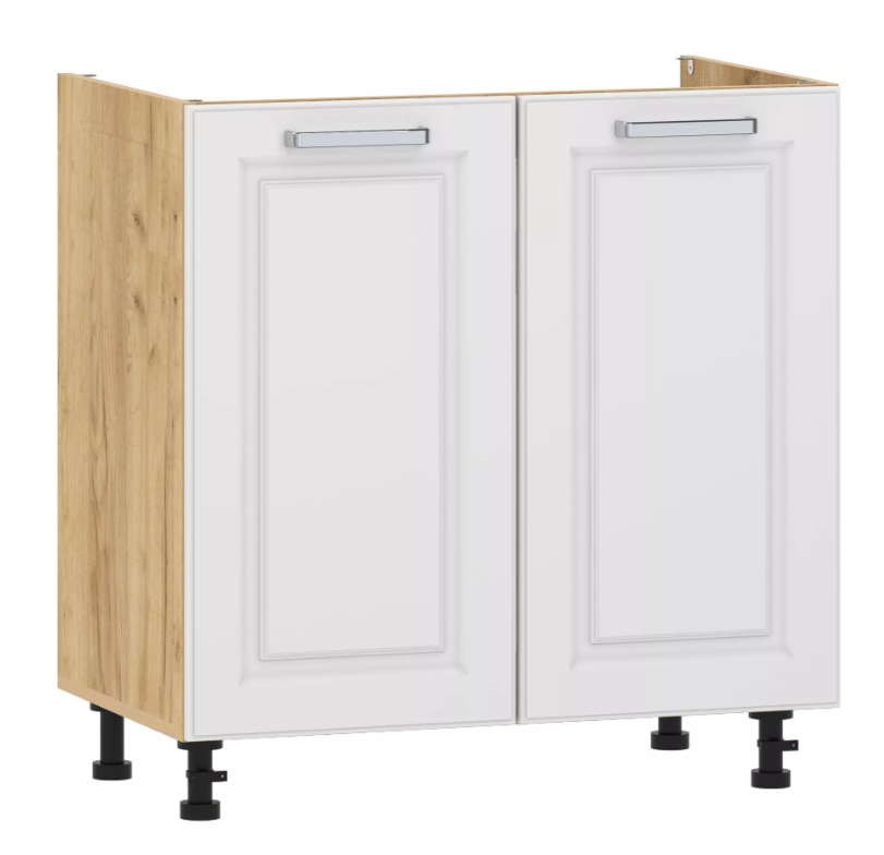 Тумба под мойку "Вокс" 100.04 800 (Меренга, Дуб Крафт Золотой) без столешницы