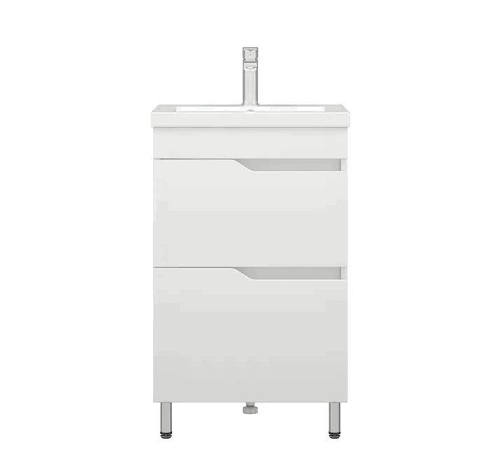 Тумба КАШЕМИР-50 белый софт 2дв.+ умывальник COMO 50 