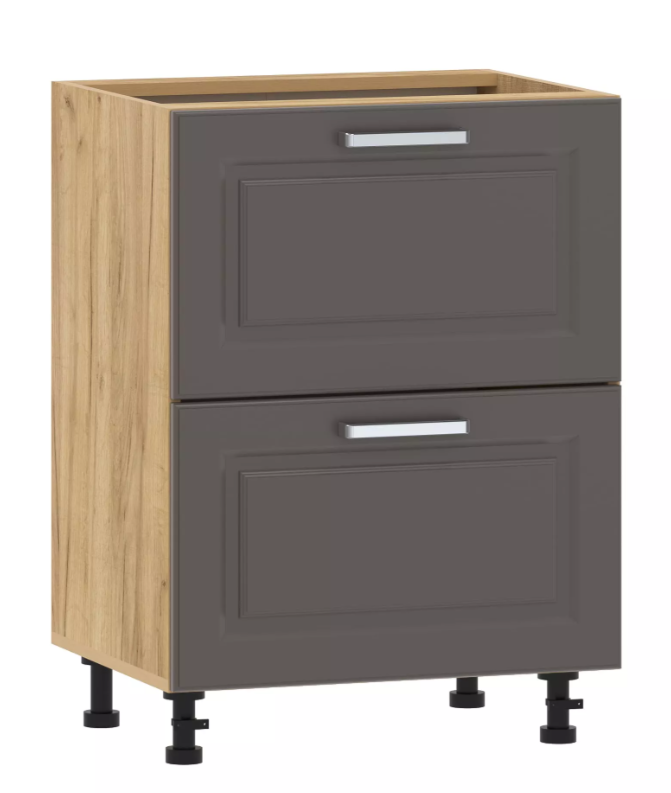 Тумба кухонная "Вокс" 100.05 600 (Софт Графит, Дуб Крафт Золотой) без столешницы