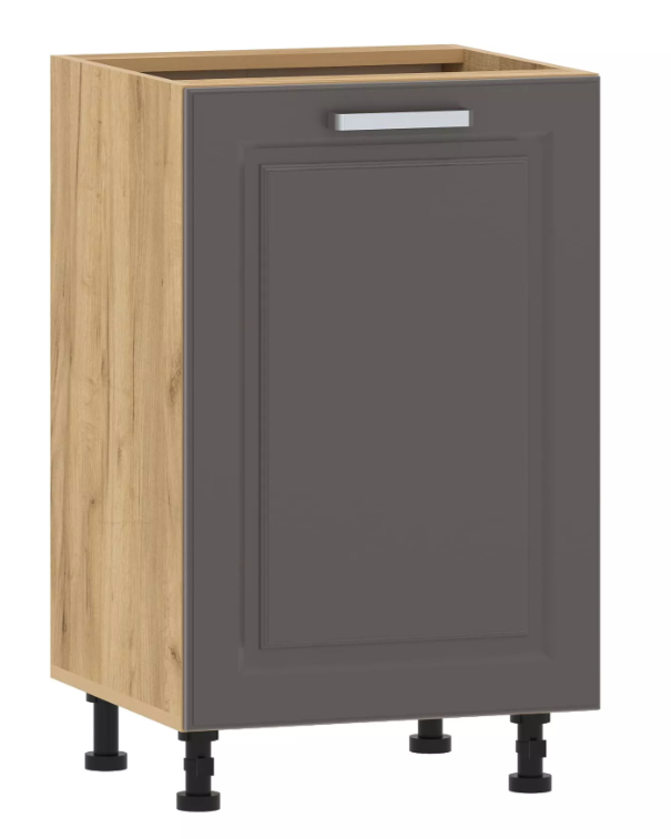 Тумба кухонная "Вокс" 100.01 500 (Софт Графит, Дуб Крафт Золотой) без столешницы